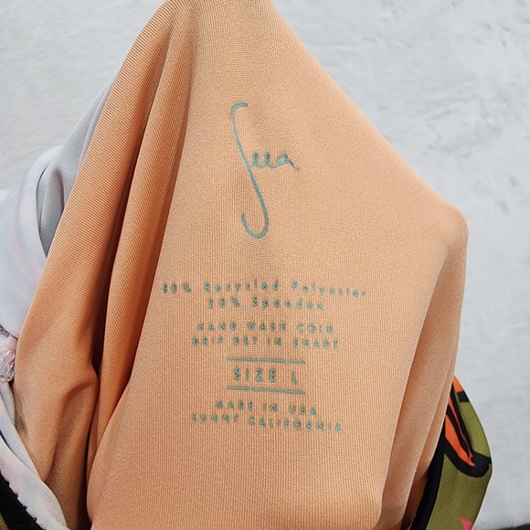 NEW Seea Hermosa Swimsuit Womens L Multicolor Long Sleeve One Piece Rashguard - Picture 7 of 11